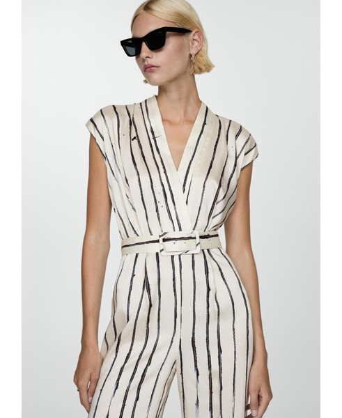 Women's Satin Stripes Jumpsuit