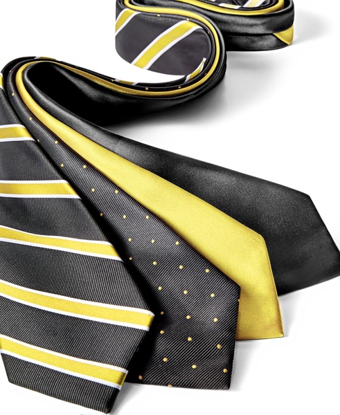 Men's Black & Gold Solid Tie