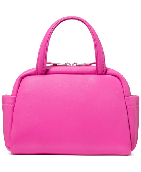 Puffed Smooth Leather Small Satchel