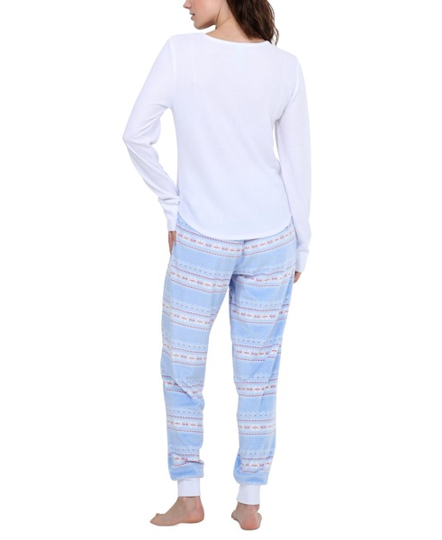 Women's Travel Day Henley Fleece Pajama Set