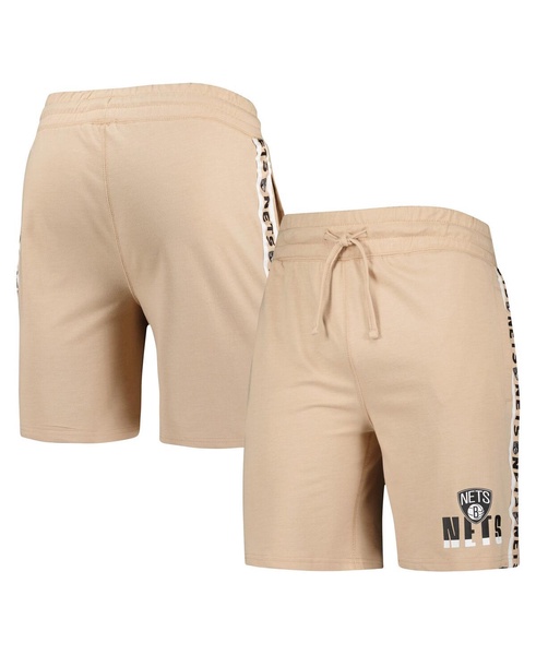 Men's Tan Brooklyn Nets Team Stripe Shorts