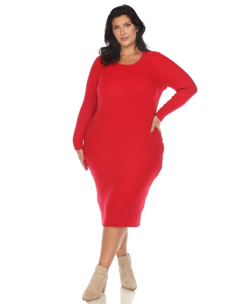 Plus Size Rib Midi Sweater Dress