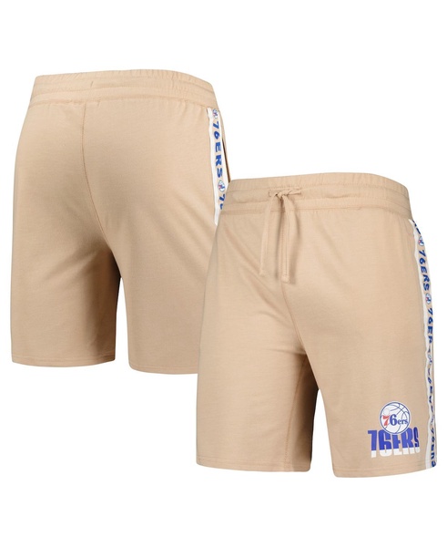 Men's Tan Philadelphia 76ers Team Stripe Shorts