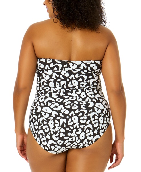 Plus Size Crossover Bandeau Ruched One Piece