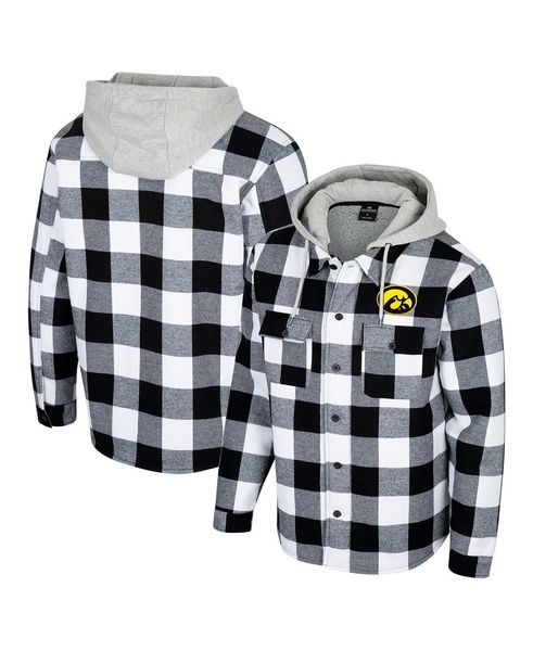 Men's Black/White Iowa Hawkeyes Buffalo Plaid Full-Zip Jacket