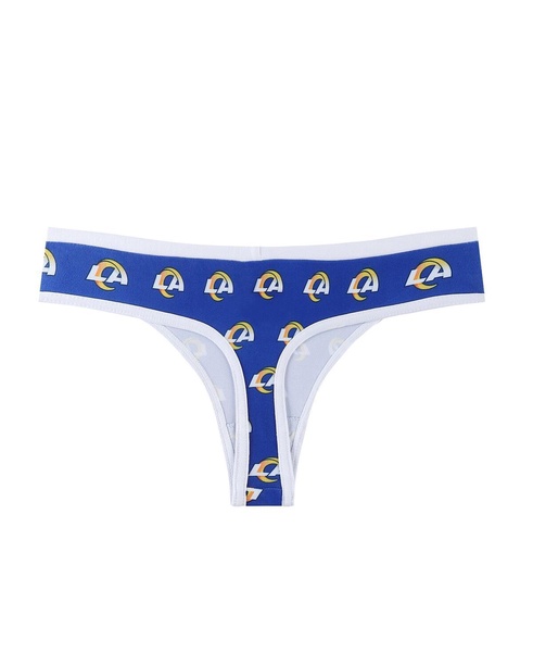 Women's Royal Los Angeles Rams Gauge Allover Print Knit Thong