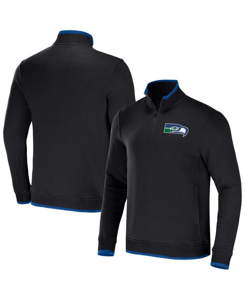 Men's NFL x Darius Rucker Collection by Black Seattle Seahawks Logo Quarter-Zip Top