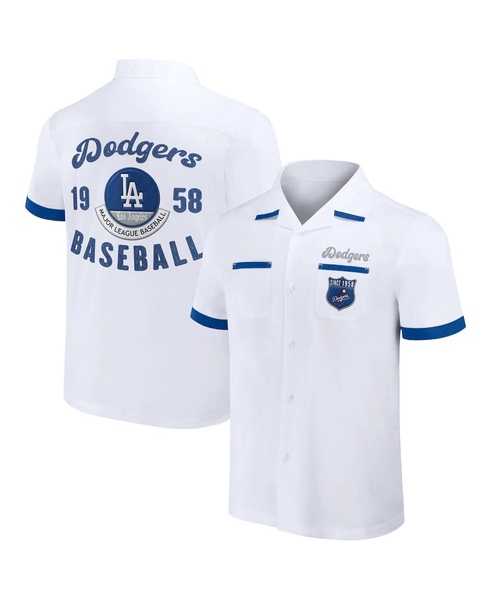 Men's Darius Rucker Collection by White Los Angeles Dodgers Bowling Button-Up Shirt