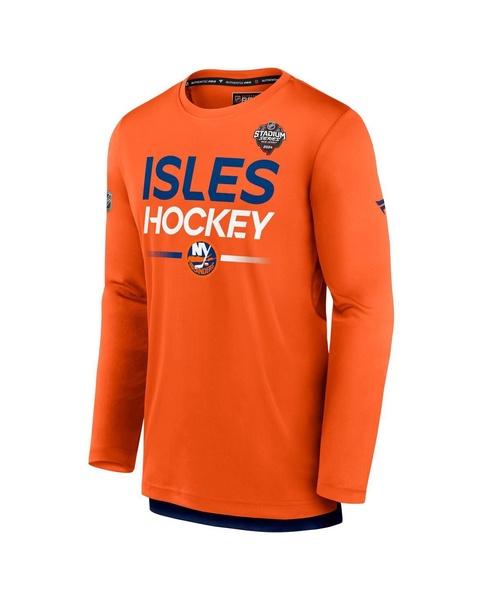 Men's Orange New York Islanders 2024 NHL Stadium Series Authentic Pro Long Sleeve Tech T-shirt