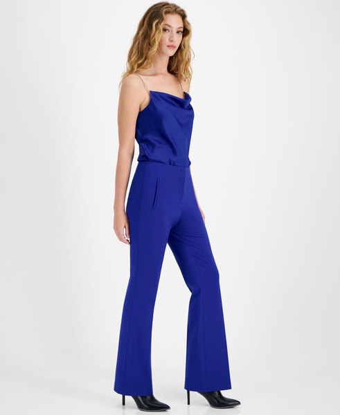 Women's Compressor Fly-Front Flare-Leg Pants, Created for Macy's