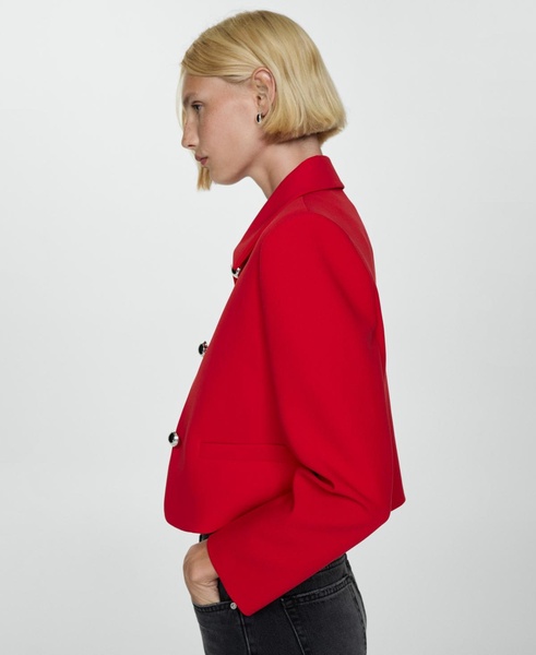 Women's Buttoned Cropped Jacket