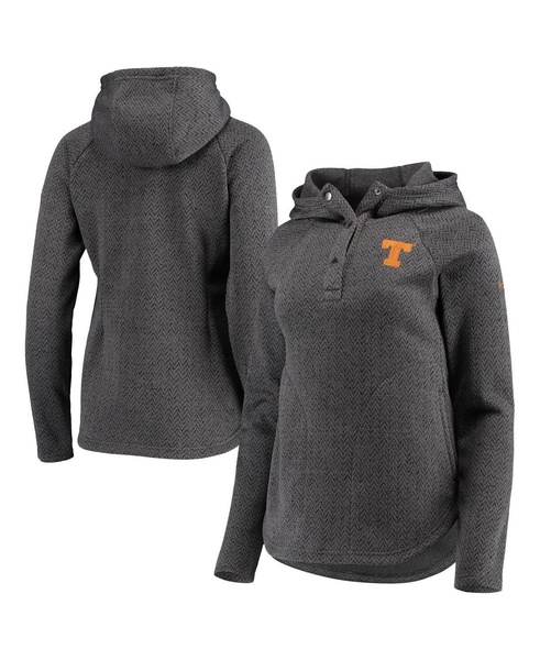 Women's Charcoal Texas Longhorns Darling Days Raglan Fleece Pullover Hoodie