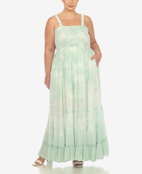 Plus Size Smocked Ruffle Maxi Dress