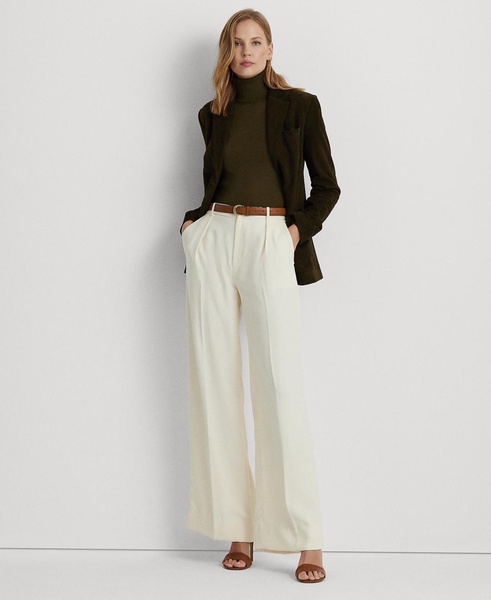 Women's Double-Faced Georgette Wide-Leg Pants, Regular & Petite