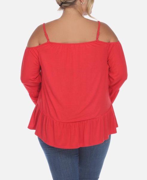 Plus Size Cold Shoulder Ruffle Sleeve Top