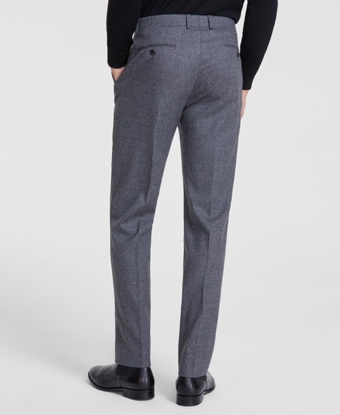 Men's Slim-Fit Gray Solid Wool-Blend Suit Separate Pants