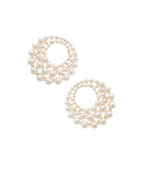 Blushing Imitation Pearl Earrings in 18K Gold Plating