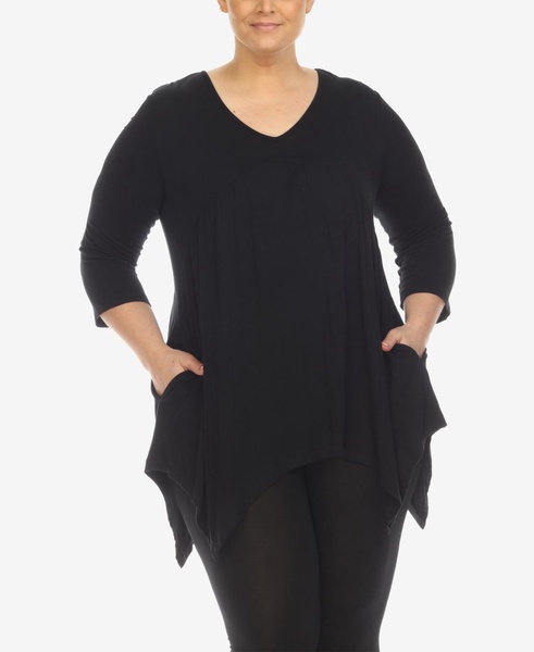 Plus Size Empire Cut V-neck Tunic Top