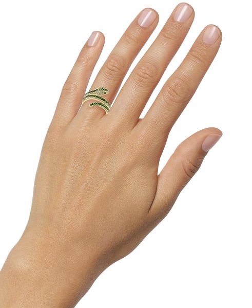 EFFY® Tsavorite (1/2 ct. t.w.) & Diamond (3/8 ct. t.w.) Snake Ring in 14k Gold