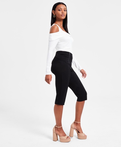 Women's Double-Zip Ponté-Knit Capri Pants, Exclusively at Macy's  