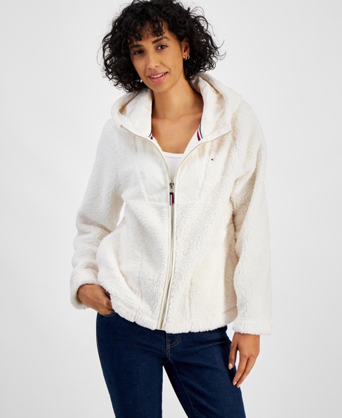 Women's Sherpa Zip-Front Hooded Sweater