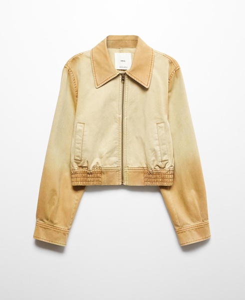 Women's Worn-Effect Bomber Jacket