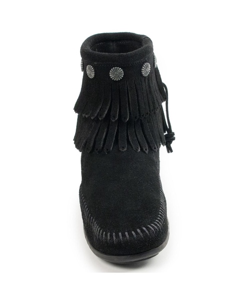 Women's Double Fringe Side Zip Ankle Boots