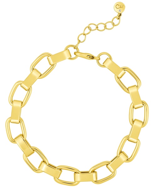 High Polished Link Chain Bracelet in 18K Gold Plated Brass