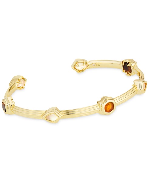 14k Gold-Plated Mixed Stone Flex Cuff Bracelet