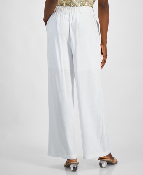 Women's Belted High-Rise Wide-Leg Pants, Exclusively at Macy's