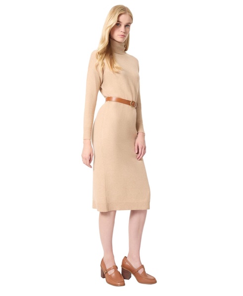 Women's Turtleneck Belted Long-Sleeve Dress