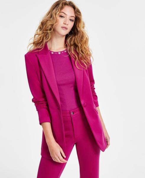 Women's Scuba-Knit One-Button Blazer, Created for Macy's