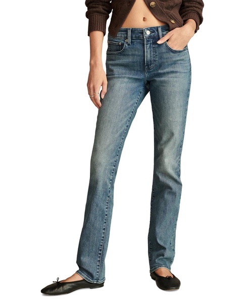 Women's Curvy Mid Rise Sweet Straight-Leg Jeans