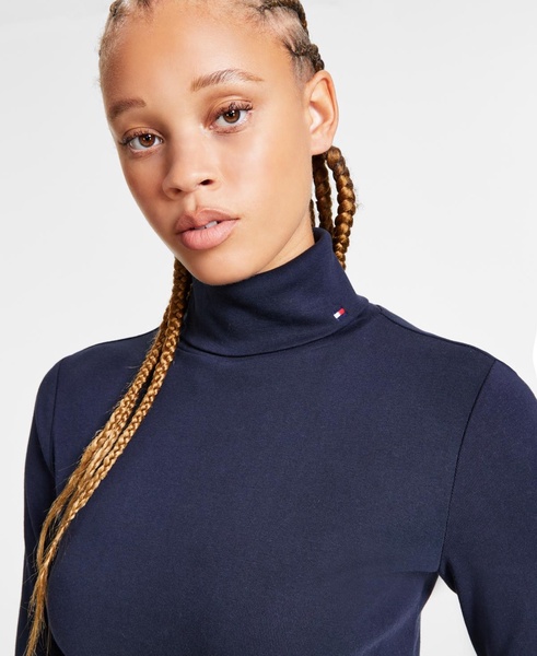 Women's Long Sleeve Cotton Turtleneck Top