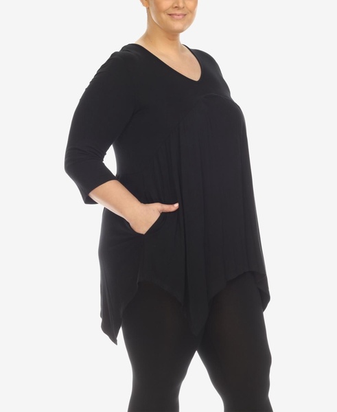 Plus Size Empire Cut V-neck Tunic Top