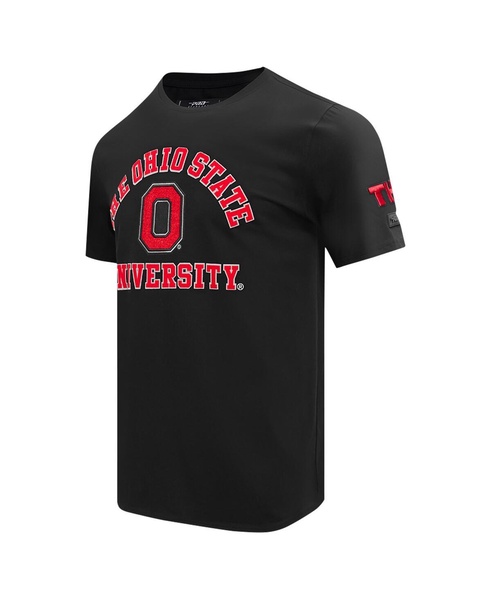 Men's Black Distressed Ohio State Buckeyes Classic Stacked Logo T-shirt