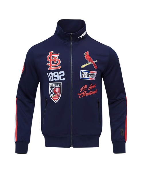 Men's Navy St. Louis Cardinals Fast Lane Full-Zip Track Jacket