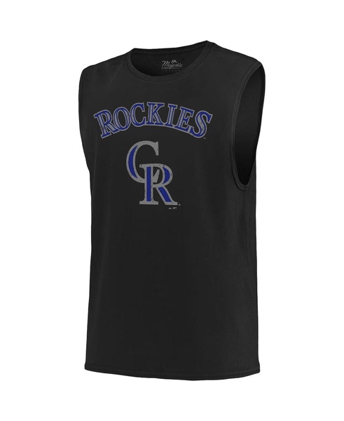 Men's Threads Black Colorado Rockies Softhand Muscle Tank Top