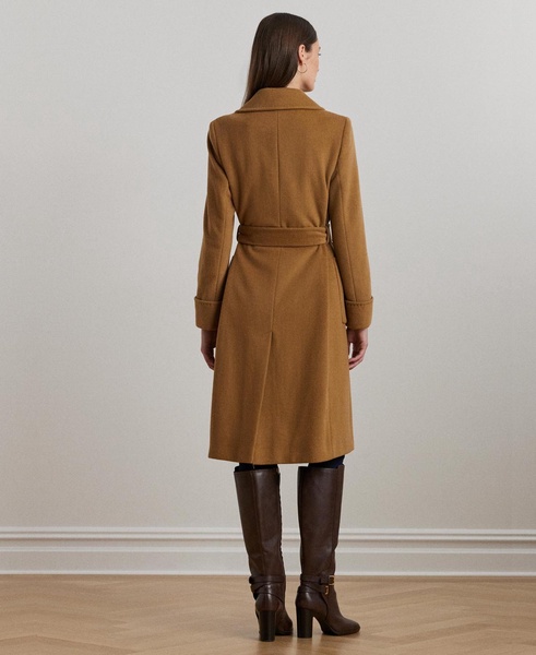 Women's Double-Faced Wool-Blend Wrap Coat