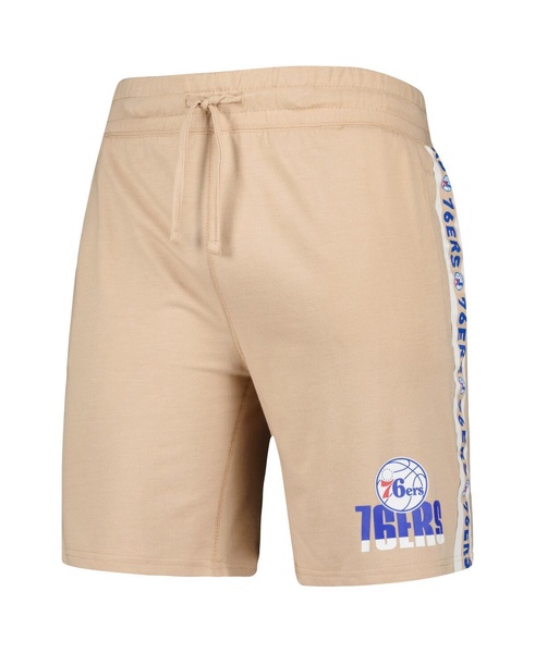 Men's Tan Philadelphia 76ers Team Stripe Shorts