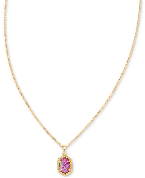 14k Framed Stone 19" Pendant Necklace