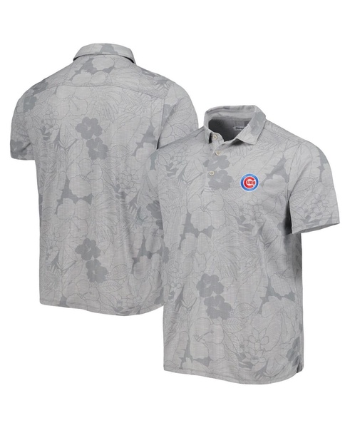 Men's Gray Chicago Cubs Miramar Blooms Polo Shirt