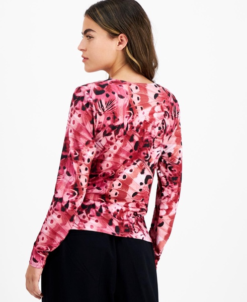 Petite Printed Knit Cowlneck Long-Sleeve Top, Created for Macy's