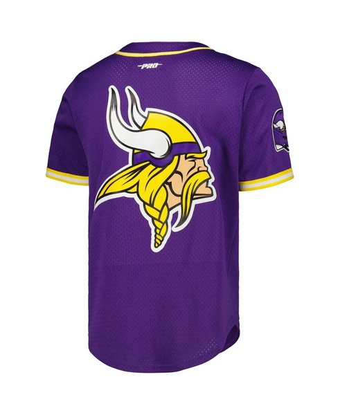 Men's Justin Jefferson Purple Minnesota Vikings Mesh Baseball Button-Up T-shirt