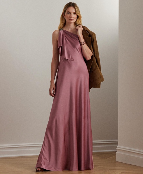 Women's One-Shoulder Satin Gown