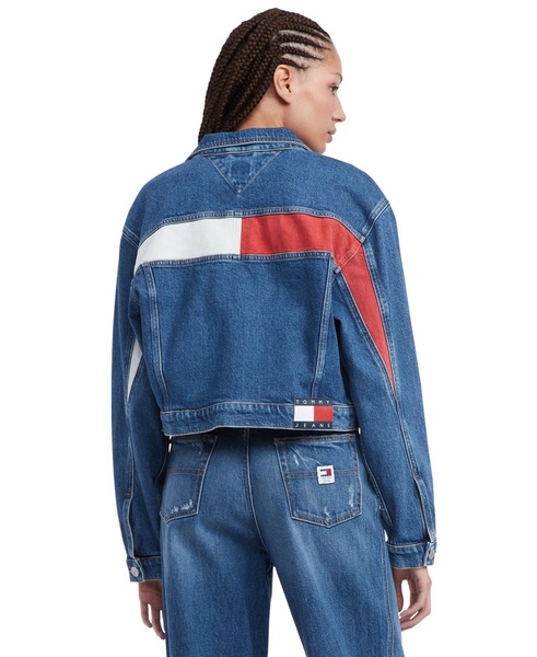 Women's Claire Cropped Denim Flag Jacket