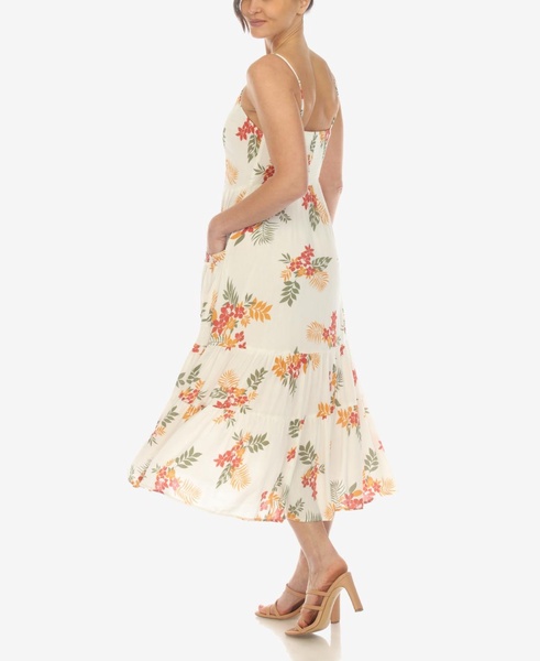 Women's V-neck Floral Print Maxi Dress