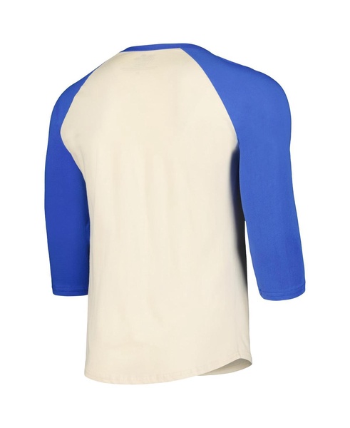 Men's Cream/Royal Los Angeles Dodgers Raglan 3/4-Sleeve T-Shirt