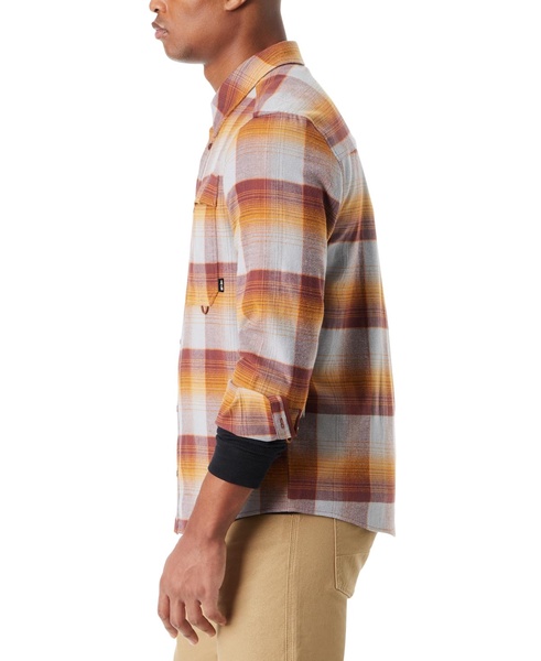 Men's Classic Fit Plaid Button-Front Stretch Flannel Shirt