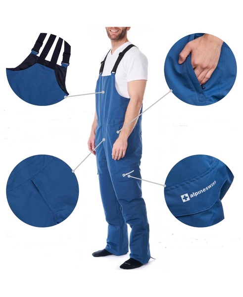 Men's Insulated Snow Bib Overalls Waterproof Ski Snowboard Pants